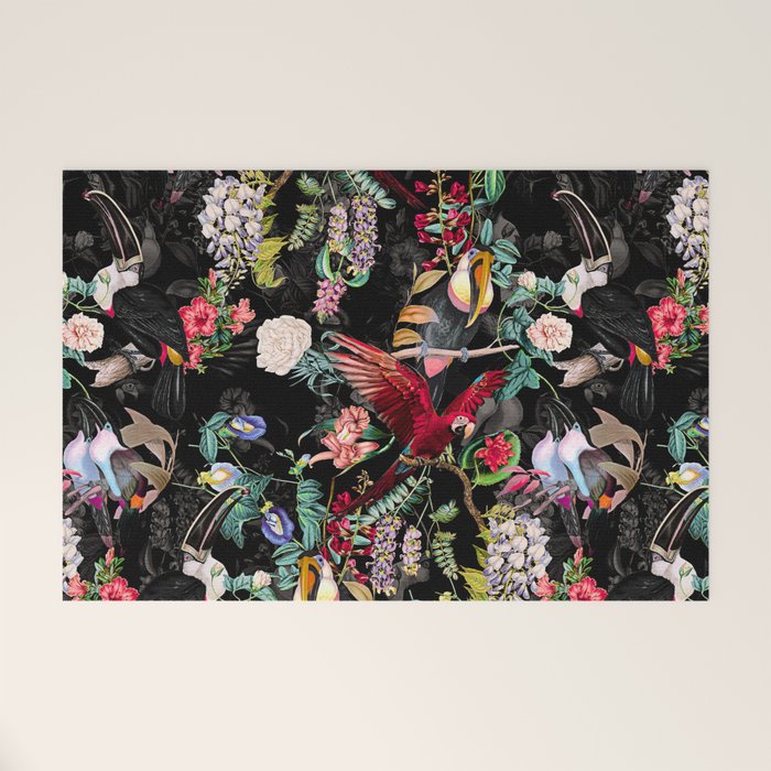 Floral and Birds IX Welcome Mat Gallery Image 1