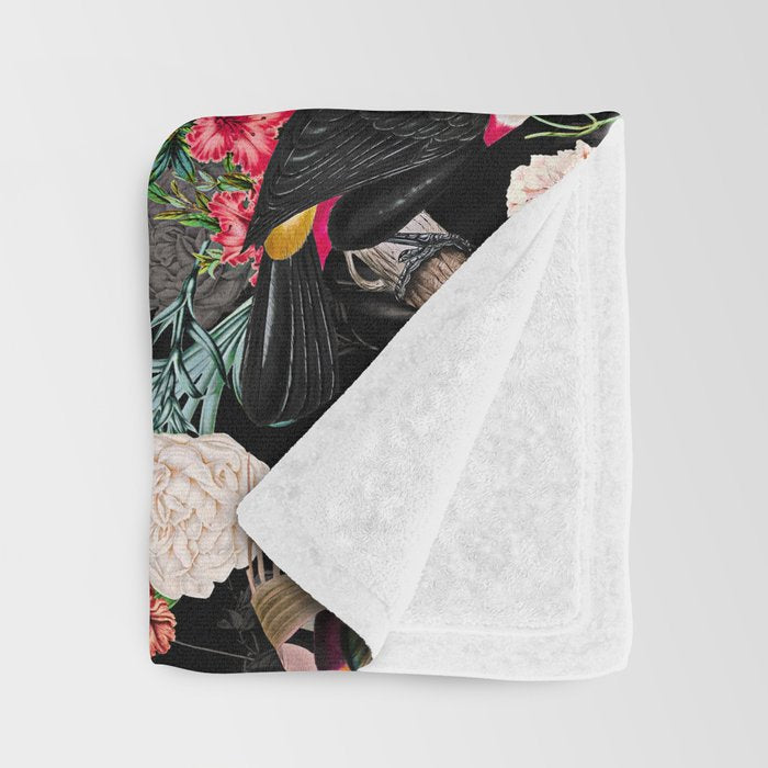 Floral and Birds IX Throw Blanket Gallery Image 3