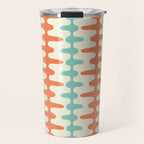 Retro Mid Century Modern Trellis Print Orange and Teal Travel Mug Gallery Image 1