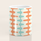 Retro Mid Century Modern Trellis Print Orange and Teal Coffee Mug Gallery Image 4