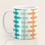 Retro Mid Century Modern Trellis Print Orange and Teal Coffee Mug Gallery Image 3