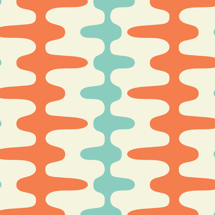 Retro Mid Century Modern Trellis Print Orange and Teal Coffee Mug Gallery Image 2