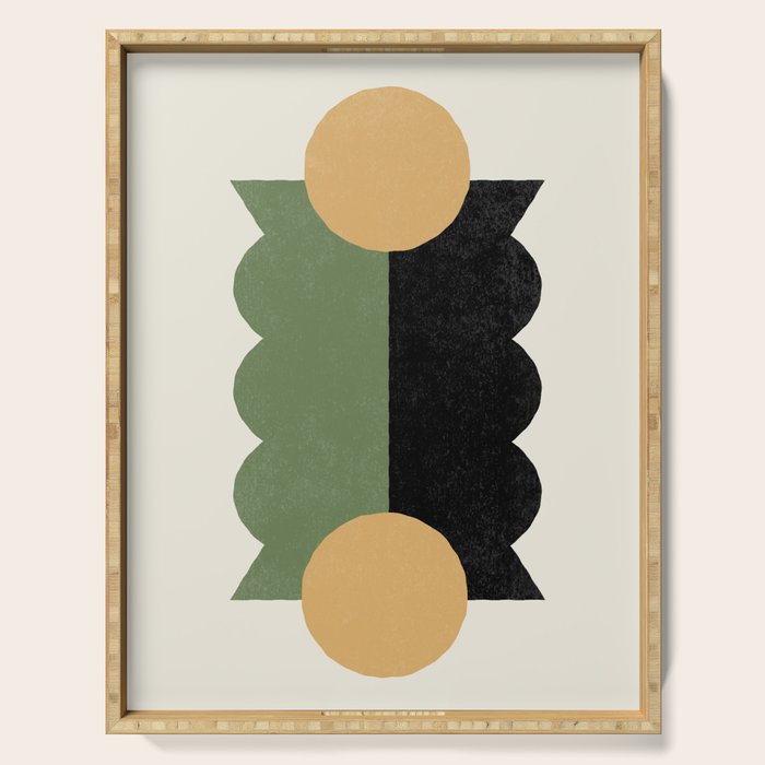 BalanceColorblock - Green Gold Serving Tray Gallery Image 1