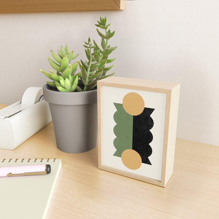 BalanceColorblock - Green Gold Mini Art Print Gallery Image 2