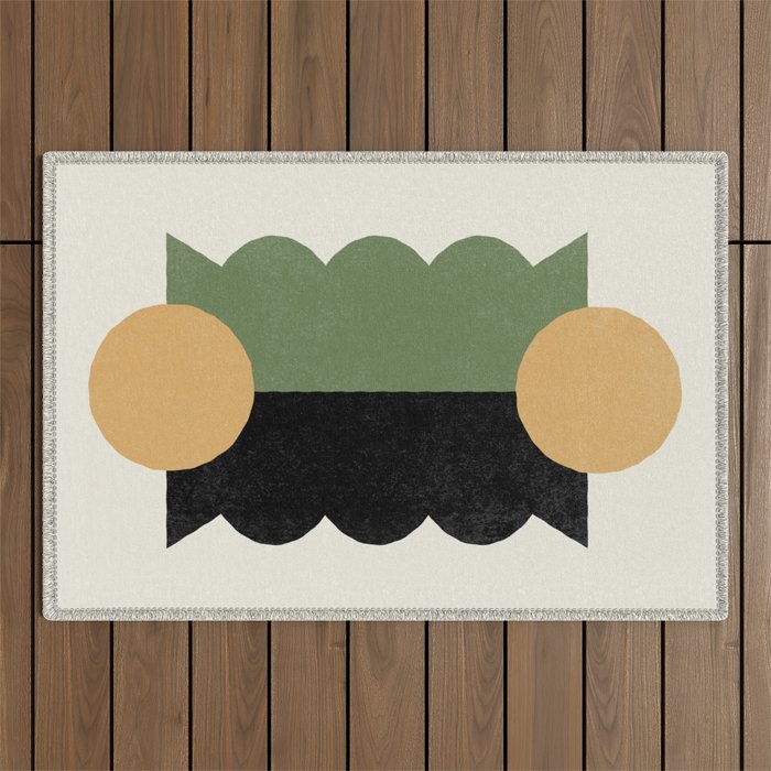 BalanceColorblock - Green Gold Outdoor Rug Gallery Image 1