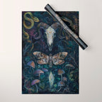Death Moth Goat Skull Wrapping Paper Gallery Image 1