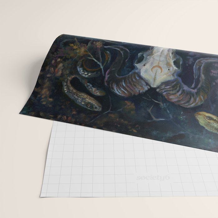 Death Moth Goat Skull Wrapping Paper Gallery Image 2