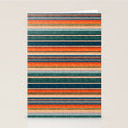 serape southwest stripe - orange & dark teal Stationery Card Gallery Image 2