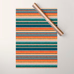 serape southwest stripe - orange & dark teal Wrapping Paper Gallery Image 1