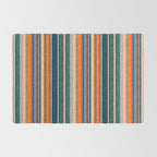 serape southwest stripe - orange & dark teal Rug Gallery Image 2