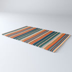 serape southwest stripe - orange & dark teal Rug Gallery Image 3