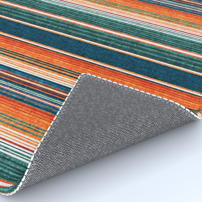 serape southwest stripe - orange & dark teal Rug Gallery Image 4