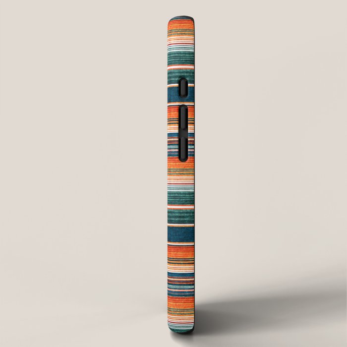 serape southwest stripe - orange & dark teal iPhone Case Gallery Image 2