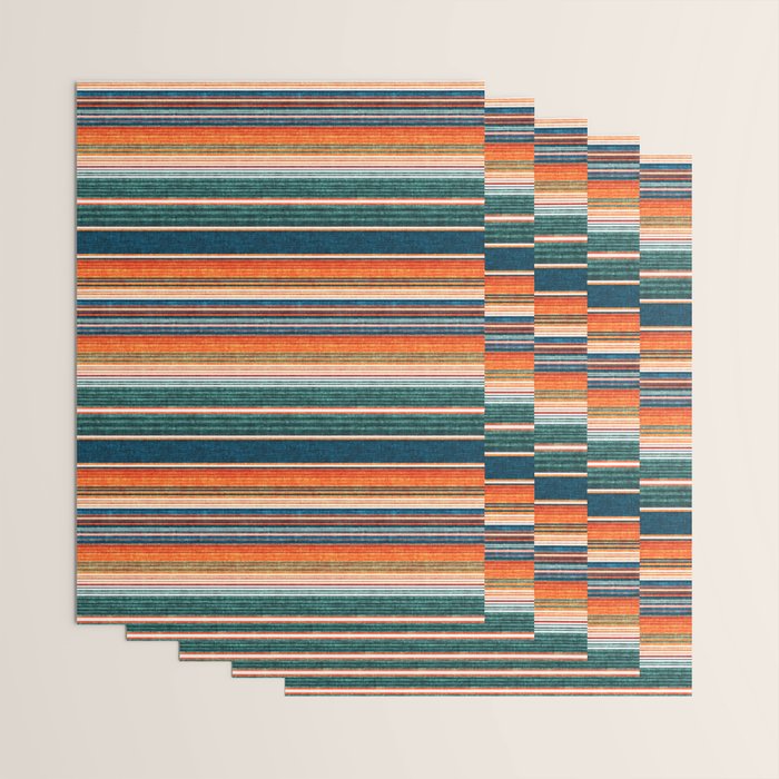 serape southwest stripe - orange & dark teal Wrapping Paper Gallery Image 3