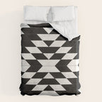 Urban Tribal Pattern No.14 - Aztec - Black Concrete Duvet Cover Gallery Image 6