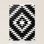 Urban Tribal Pattern No.14 - Aztec - Black Concrete Stationery Card Gallery Image 2