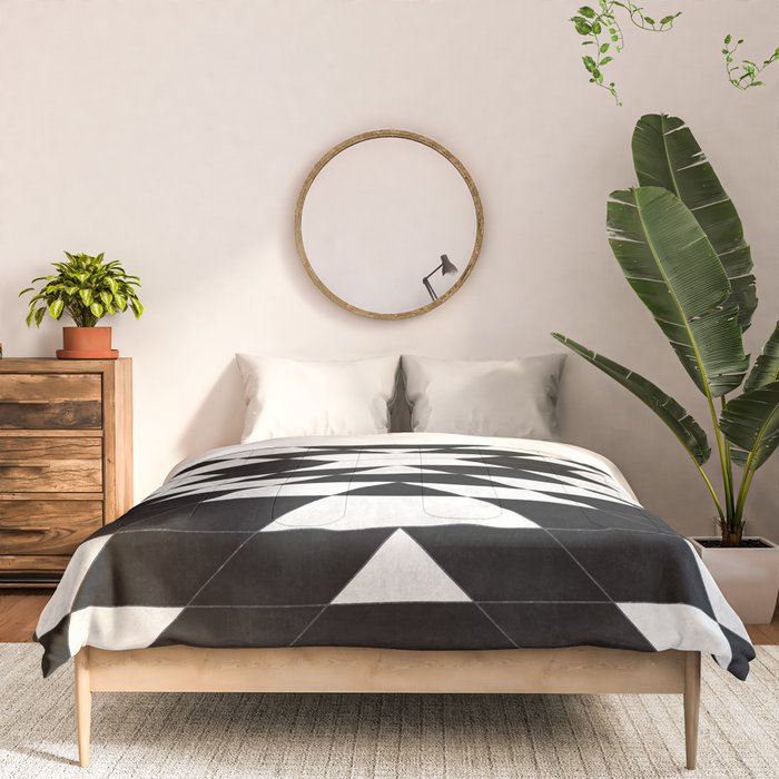 Urban Tribal Pattern No.14 - Aztec - Black Concrete Comforter Gallery Image 3