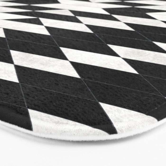Urban Tribal Pattern No.14 - Aztec - Black Concrete Bath Mat Gallery Image 3