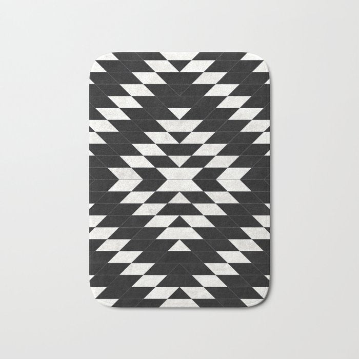 Urban Tribal Pattern No.14 - Aztec - Black Concrete Bath Mat Gallery Image 1