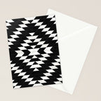 Urban Tribal Pattern No.14 - Aztec - Black Concrete Stationery Card Gallery Image 2