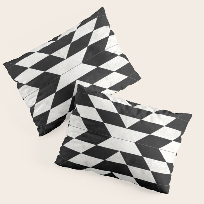 Urban Tribal Pattern No.14 - Aztec - Black Concrete Pillow Sham Gallery Image 3