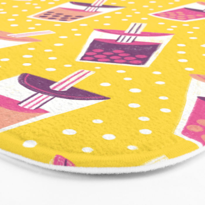 Bubble Tea Boba Pattern Bath Mat Gallery Image 3