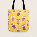Bubble Tea Boba Pattern Tote Bag Gallery Image 1