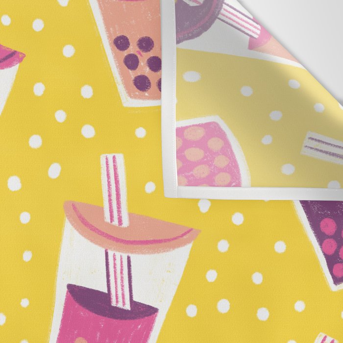 Bubble Tea Boba Pattern Wall Tapestry Gallery Image 3