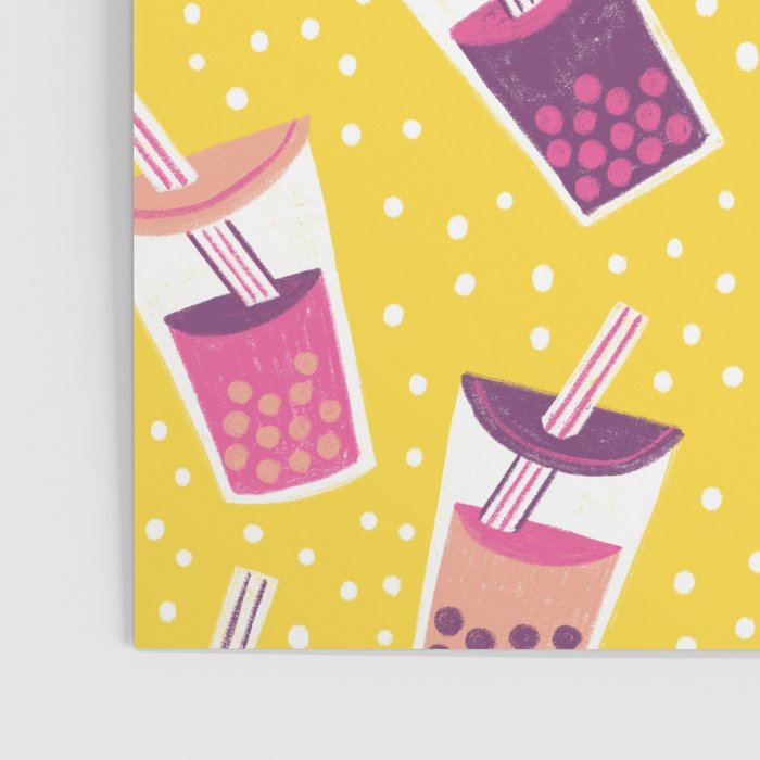 Bubble Tea Boba Pattern Poster Gallery Image 3