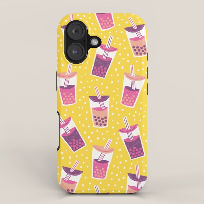 Bubble Tea Boba Pattern iPhone Case Gallery Image 1