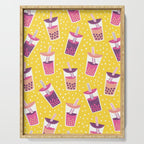 Bubble Tea Boba Pattern Serving Tray Gallery Image 1