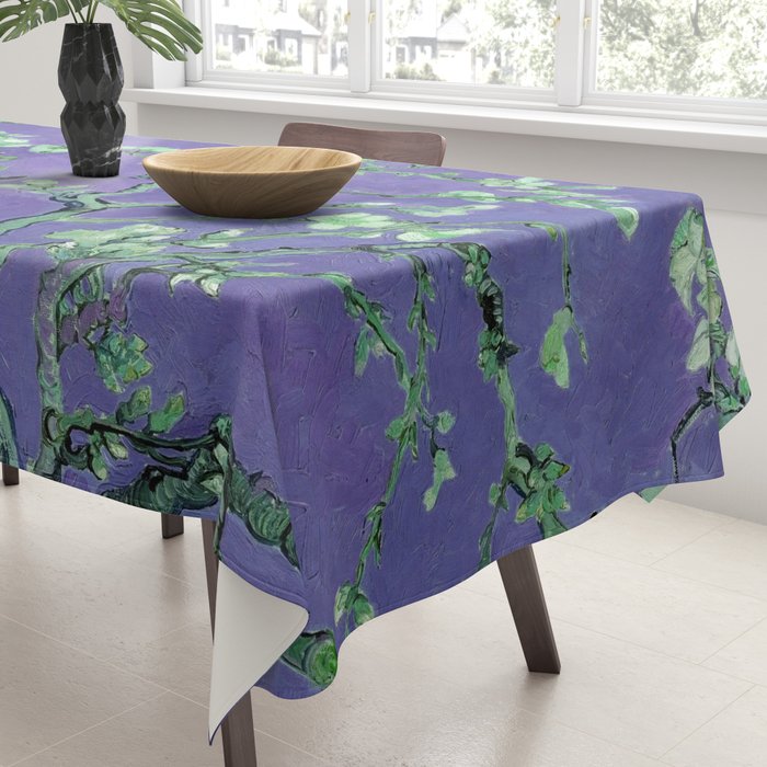 Vincent van Gogh "Almond Blossoms" (edited purple) Tablecloth Gallery Image 3