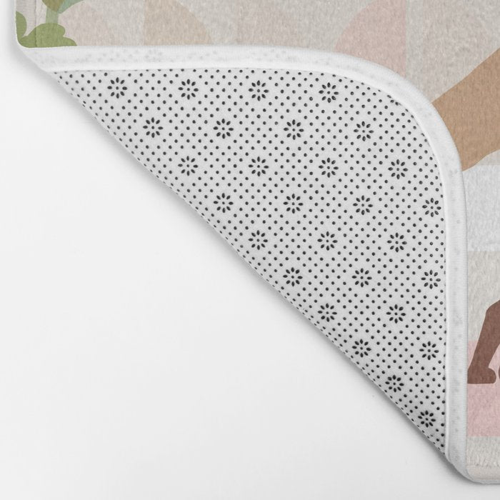 Yoga Girl Power with cat & plants Bath Mat Gallery Image 2