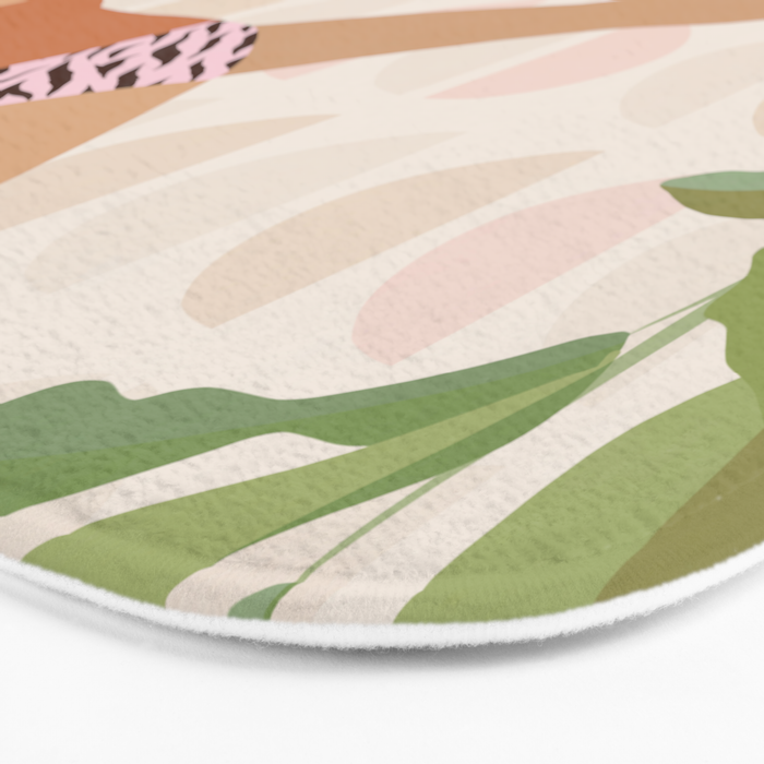 Yoga Girl Power with cat & plants Bath Mat Gallery Image 3