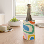 Palm Springs Colorful Abstract Pattern Blue Green Orange Yellow Pink Beige Wine Chiller Gallery Image 4