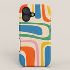 Palm Springs Colorful Abstract Pattern Blue Green Orange Yellow Pink Beige iPhone Case Gallery Image 1