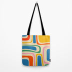 Palm Springs Colorful Abstract Pattern Blue Green Orange Yellow Pink Beige Tote Bag Gallery Image 2