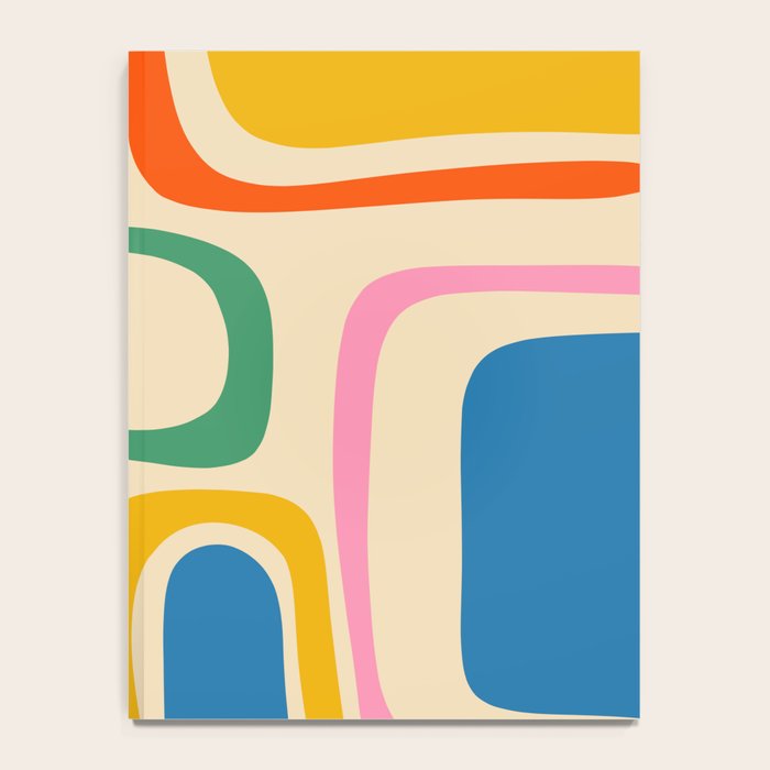 Palm Springs Colorful Abstract Pattern Blue Green Orange Yellow Pink Beige Notebook Gallery Image 4