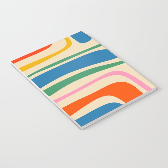 Palm Springs Colorful Abstract Pattern Blue Green Orange Yellow Pink Beige Notebook Gallery Image 3