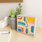 Palm Springs Colorful Abstract Pattern Blue Green Orange Yellow Pink Beige Mini Art Print Gallery Image 2