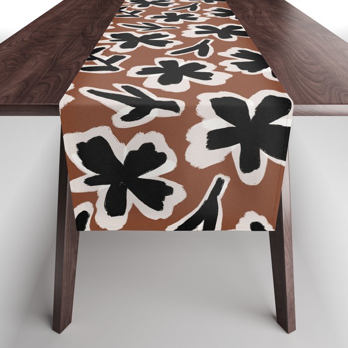 Black Florals #2 Table Runner Gallery Image 1