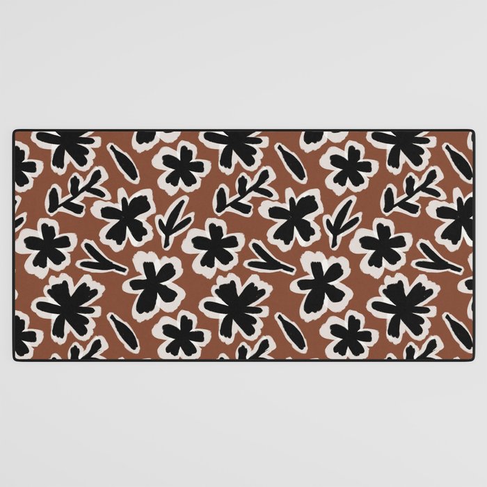 Black Florals #2 Desk Mat Gallery Image 3