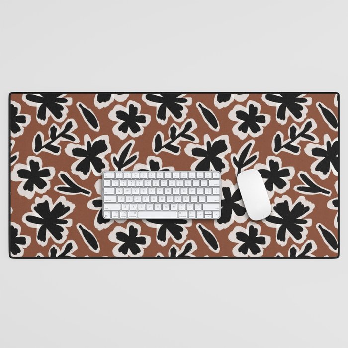 Black Florals #2 Desk Mat Gallery Image 1