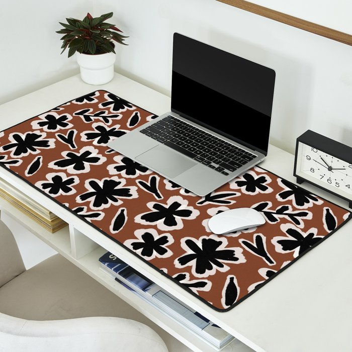 Black Florals #2 Desk Mat Gallery Image 2