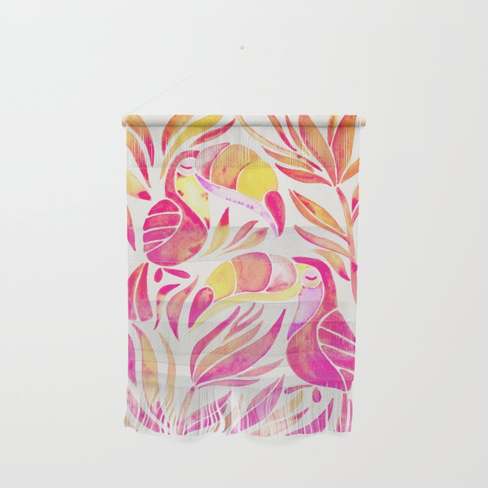 Tropical Toucans - Pink & Melon OmbrÃ© Wall Hanging Gallery Image 1