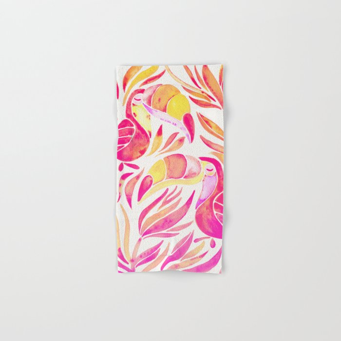 Tropical Toucans - Pink & Melon OmbrÃ© Bath Towel Gallery Image 1
