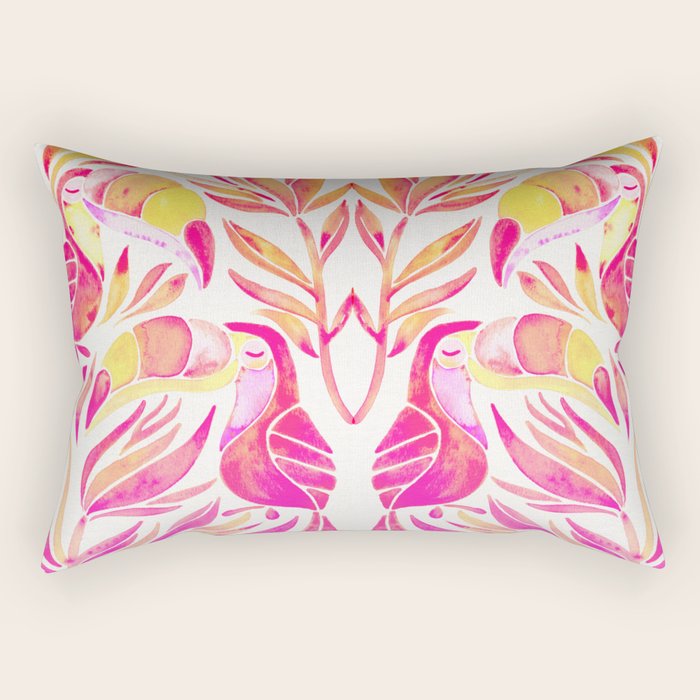 Tropical Toucans - Pink & Melon OmbrÃ© Rectangular Pillow Gallery Image 1