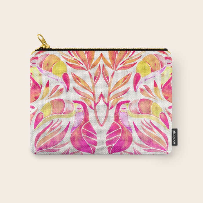 Tropical Toucans - Pink & Melon OmbrÃ© Carry All Pouch Gallery Image 1