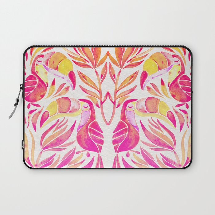 Tropical Toucans - Pink & Melon OmbrÃ© Laptop Sleeve Gallery Image 1