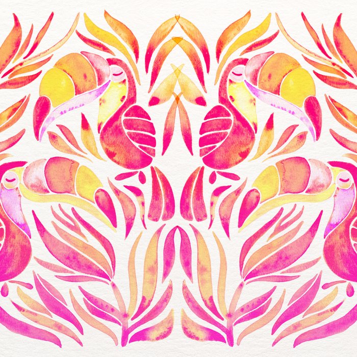 Tropical Toucans - Pink & Melon OmbrÃ© Coffee Mug Gallery Image 2